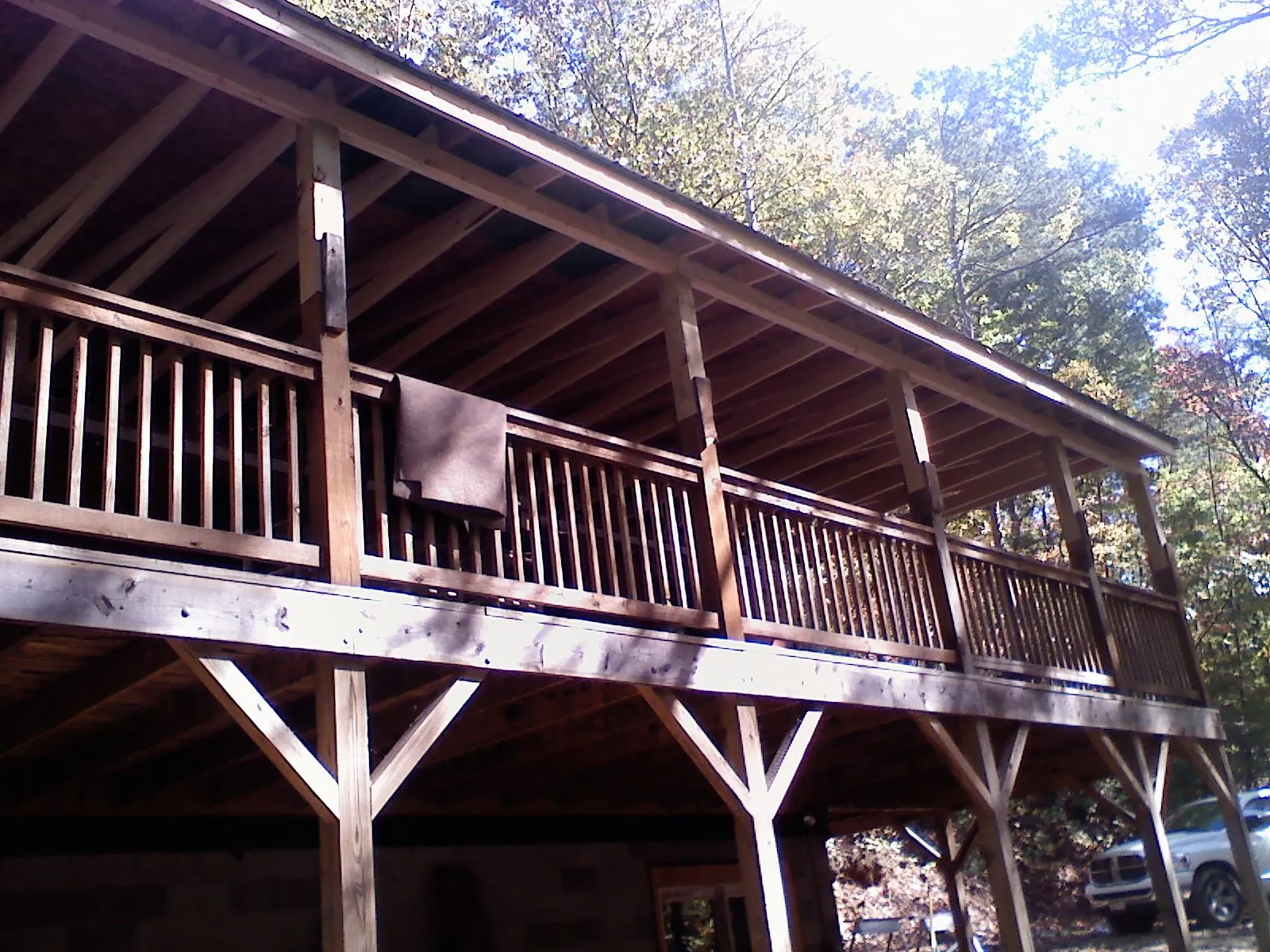 Timber framing under a new elevated porch and deck — Roof Leak Repair in Staples by Roofing Brothers